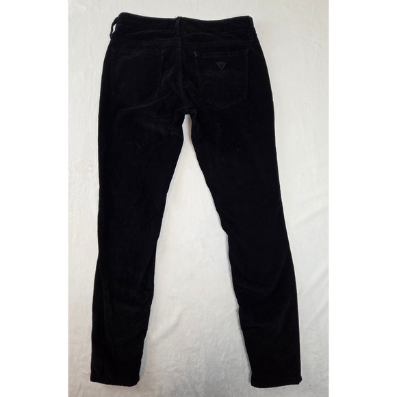 Guess Kate Skinny Corduroy Pants Womens 27 Black Low Rise Stretch Jeans - Picture 10 of 11